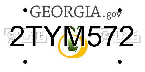 2TYM572 Georgia License Plate