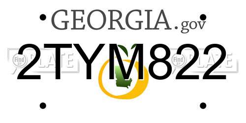 2TYM822 Georgia License Plate