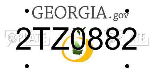 2TZ0882 Georgia License Plate