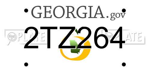 2TZ264 Georgia License Plate