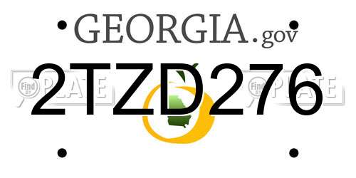 2TZD276 Georgia License Plate