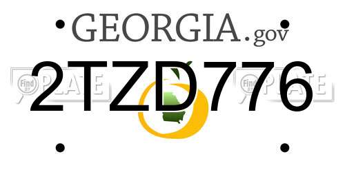 2TZD776 Georgia License Plate