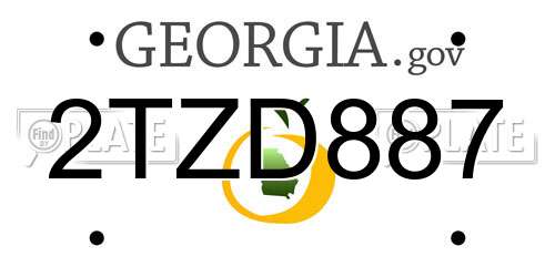 2TZD887 Georgia License Plate