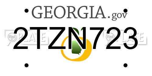 2TZN723 Georgia License Plate