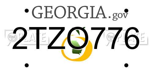 2TZO776 Georgia License Plate