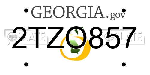 2TZO857 Georgia License Plate