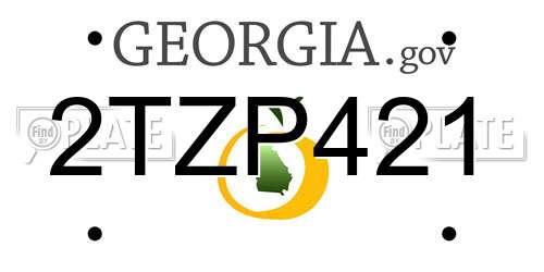 2TZP421 Georgia License Plate