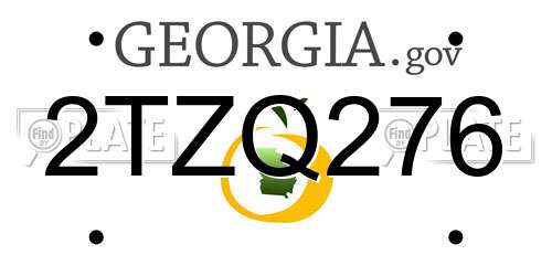 2TZQ276 Georgia License Plate