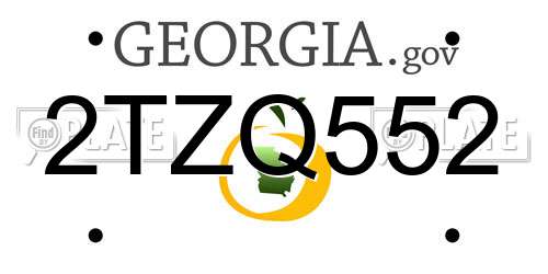 2TZQ552 Georgia License Plate