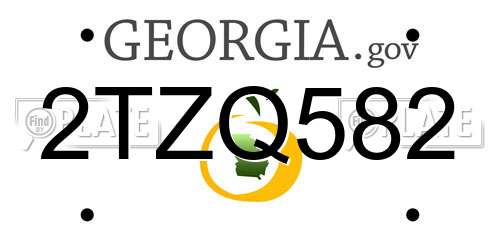 2TZQ582 Georgia License Plate
