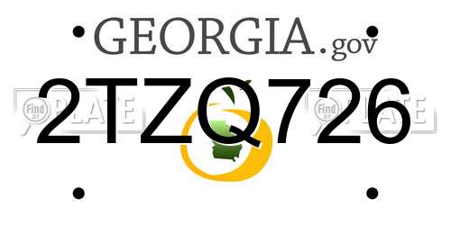 2TZQ726 Georgia License Plate