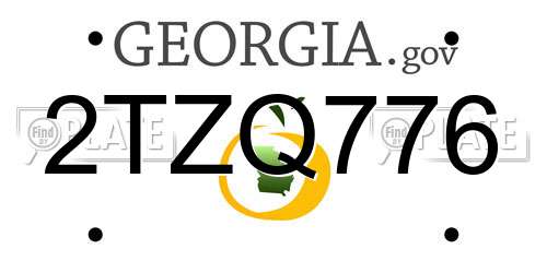 2TZQ776 Georgia License Plate