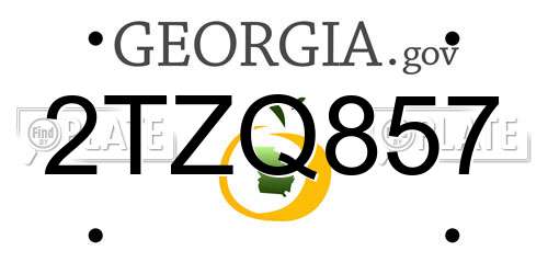2TZQ857 Georgia License Plate