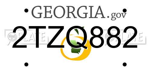 2TZQ882 Georgia License Plate