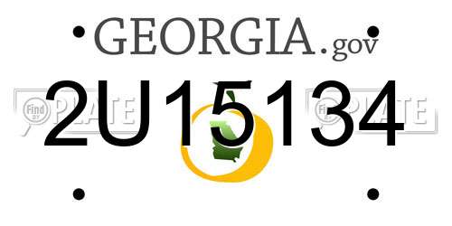 2U15134 Georgia License Plate