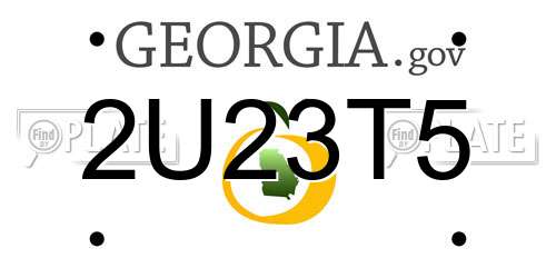 2U23T5 Georgia License Plate