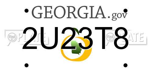 2U23T8 Georgia License Plate
