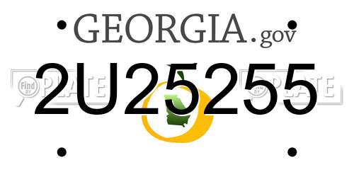 2U25255 Georgia License Plate