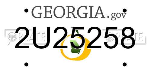 2U25258 Georgia License Plate