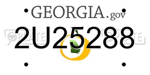 2U25288 Georgia License Plate