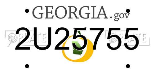 2U25755 Georgia License Plate