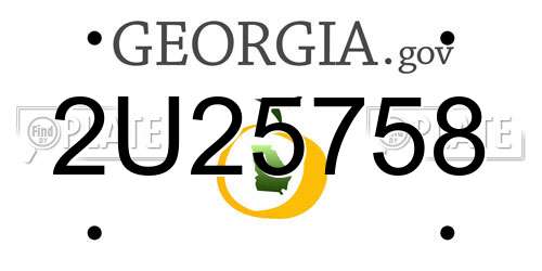 2U25758 Georgia License Plate