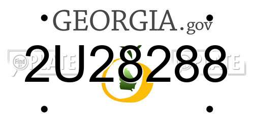 2U28288 Georgia License Plate