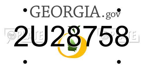 2U28758 Georgia License Plate