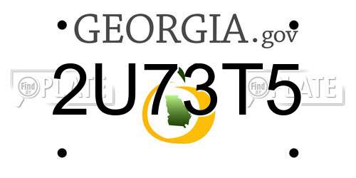 2U73T5 Georgia License Plate
