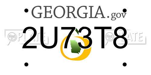2U73T8 Georgia License Plate