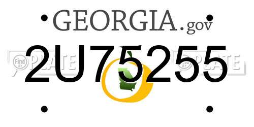 2U75255 Georgia License Plate
