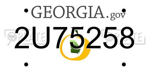 2U75258 Georgia License Plate
