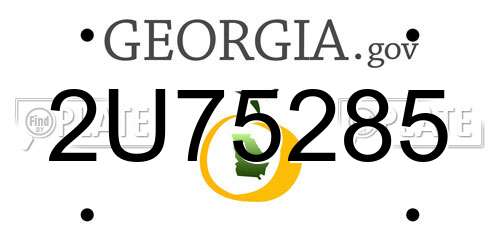 2U75285 Georgia License Plate