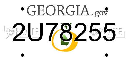 2U78255 Georgia License Plate