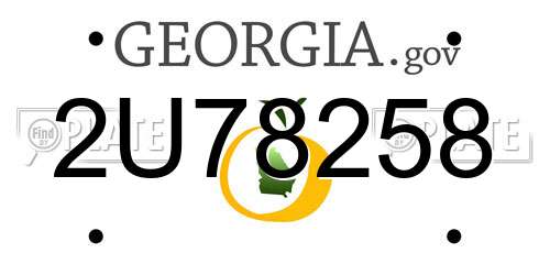 2U78258 Georgia License Plate