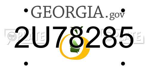 2U78285 Georgia License Plate