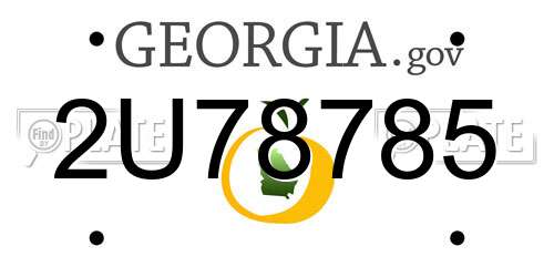 2U78785 Georgia License Plate