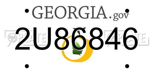 2U86846 Georgia License Plate