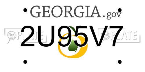 2U95V7 Georgia License Plate