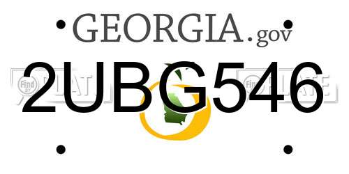 2UBG546 Georgia License Plate