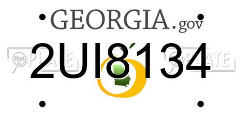 2UI8134 Georgia License Plate