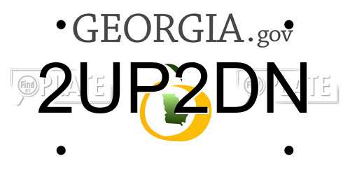 2UP2DN Georgia License Plate