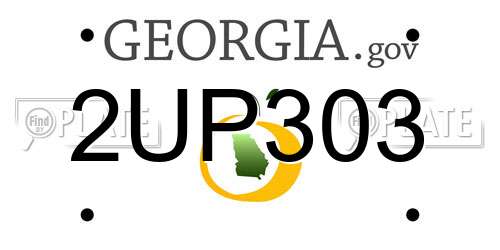 2UP303 Georgia License Plate