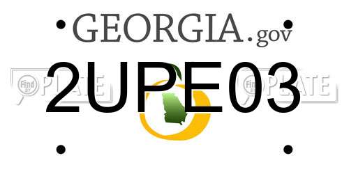 2UPE03 Georgia License Plate