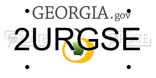 2URGSE Georgia License Plate