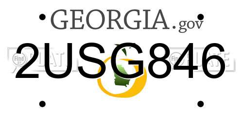 2USG846 Georgia License Plate