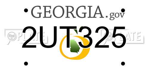 2UT325 Georgia License Plate