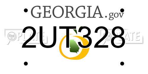 2UT328 Georgia License Plate