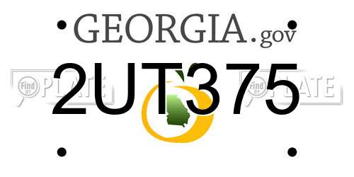2UT375 Georgia License Plate