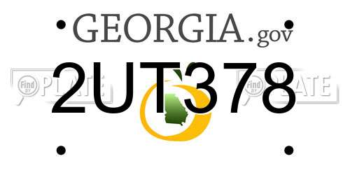 2UT378 Georgia License Plate